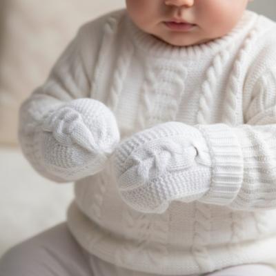 STEBM800-W White "Zero" Cable Mittens (NB-12 months)