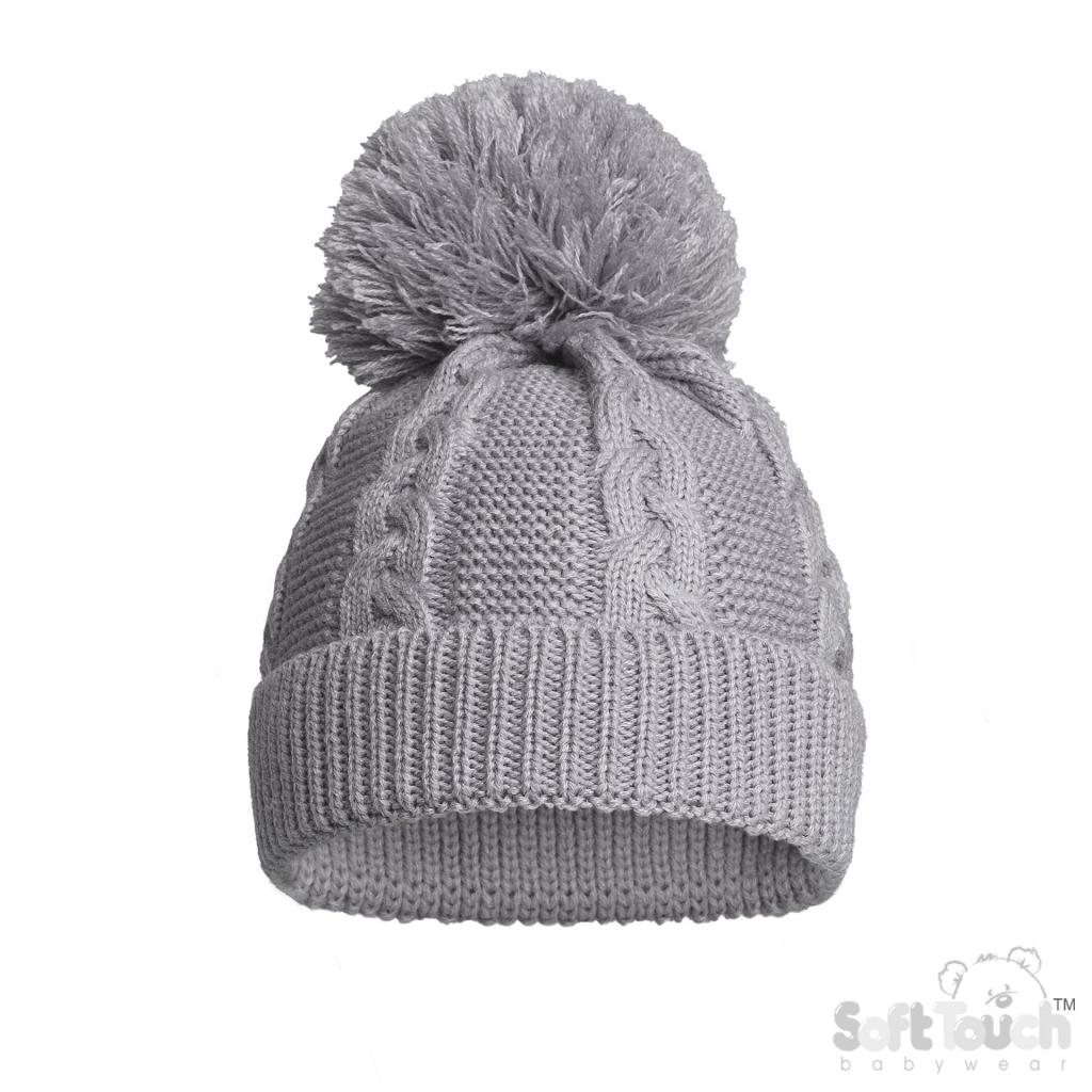 Soft Touch Zero EH800 5023797313325 STEH800-G Grey "Zero" Cable Hat (NB-12 months)