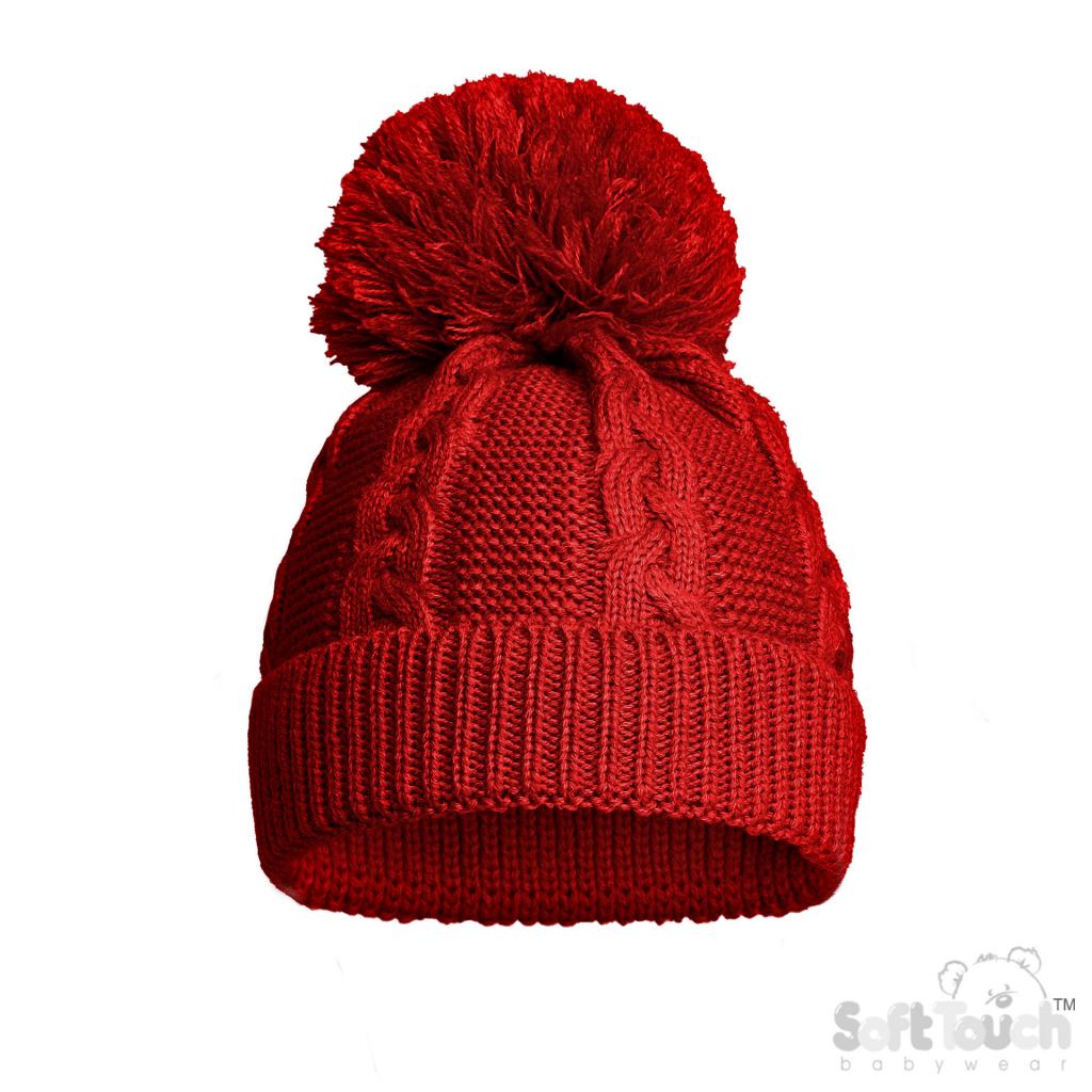 Soft Touch Zero EH800 5023797313370 STEH800-R Red  "Zero" Cable Hat (NB-12 months)