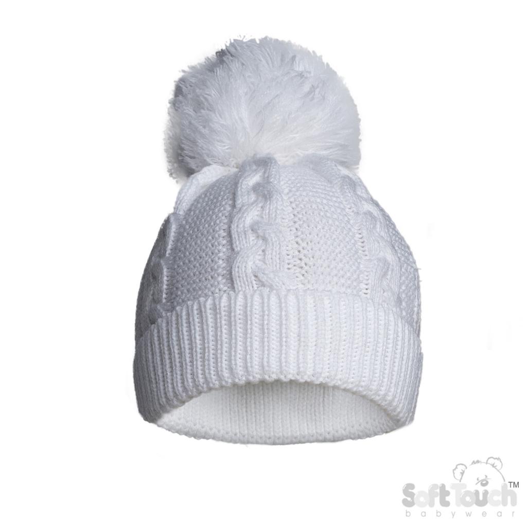 Soft Touch Zero EH800 5023797313295 STEH800-W White  "Zero" Cable Hat (NB-12 months)