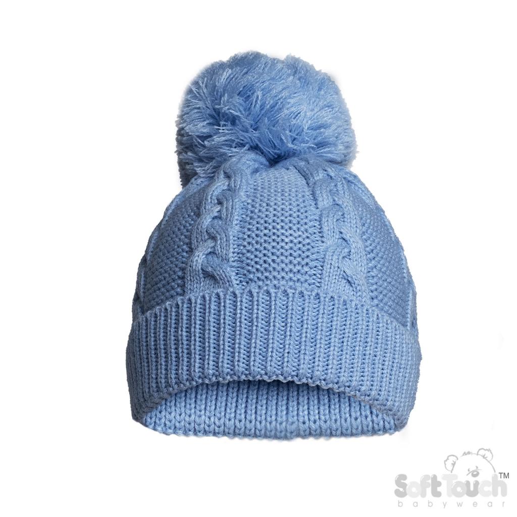 Soft Touch Zero EH802 5023797313400 STEH802-B Blue "Zero" Cable Hat (12-24 months)