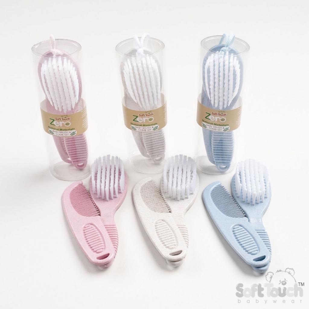 Soft Touch Zero 4EP606 5023797503788 STEP606 Deluxe Wheat Fibre Brush & Comb set