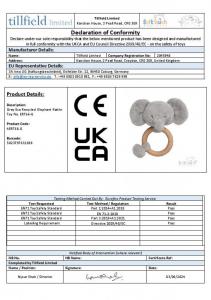 Soft Touch Zero 4ERT66-G 5023797611698 STERT66-G Grey Eco Elephant Ring Rattle