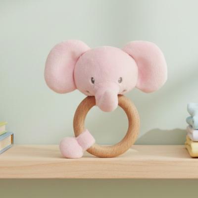 STERT66-P Pink Eco Elephant Ring Rattle