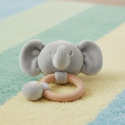 STERT66-G Grey Eco Elephant Ring Rattle