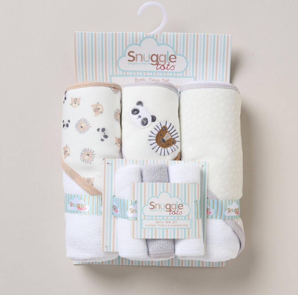 Snuggle Tots F09623  STF09623 Hooded Towel and Wash Cloth Set