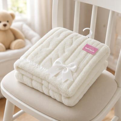 STFBP234C Cream Cable knit with bow wrap
