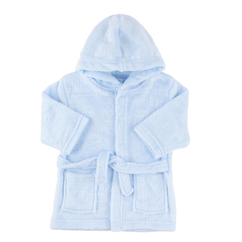 Soft Touch 4FBR305-B-0-6m 5023797318474 STFBR305-B-0-6 Sky Vehicle embossed Fleece Robe (0-6 months)