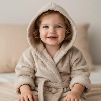 STFBR305-BI-612 Animal embossed Fleece Robe (6-12 months)