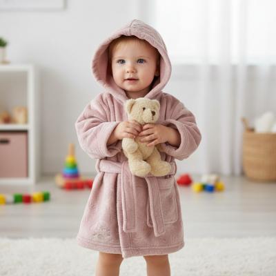 STFBR305-DP-612  Floral embossed Fleece Robe  (6-12 months)