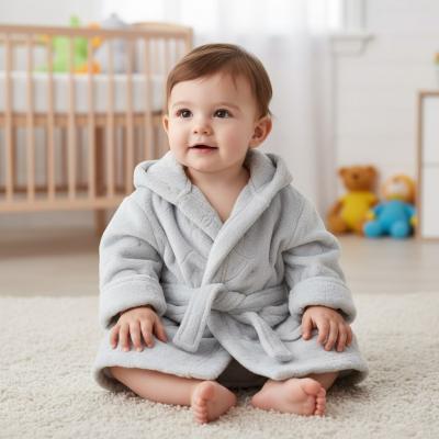 STFBR305-G-06  Animal embossed Fleece Robe  (0-6 months)