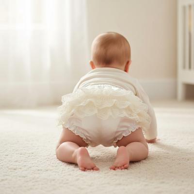 STFP04SC Cream Satin Frilly Pant
