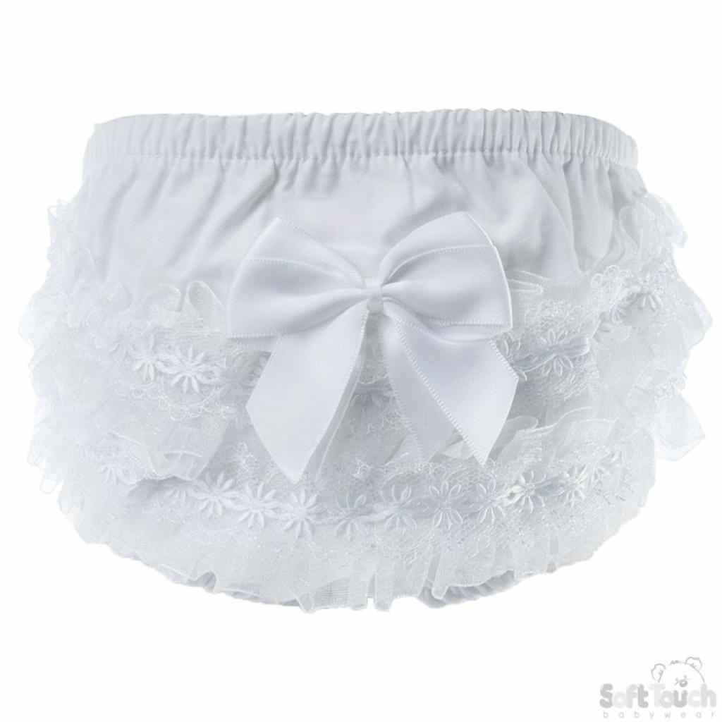 Soft Touch 4FP10-W 0-6 = 5023797316364, 6-12=5023797316371, 12-18 =5023797316388 STFP10-w Cotton White Pants (Newborn - 18 months)