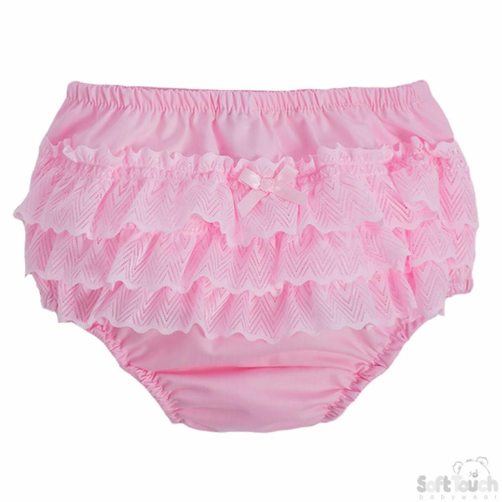 Soft Touch 4FP22-W 0-6 = 5023797316548, 6-12=5023797316555, 12-18 =5023797316562 STFP22-P Zigzag Pink Pants (Newborn - 18 months)