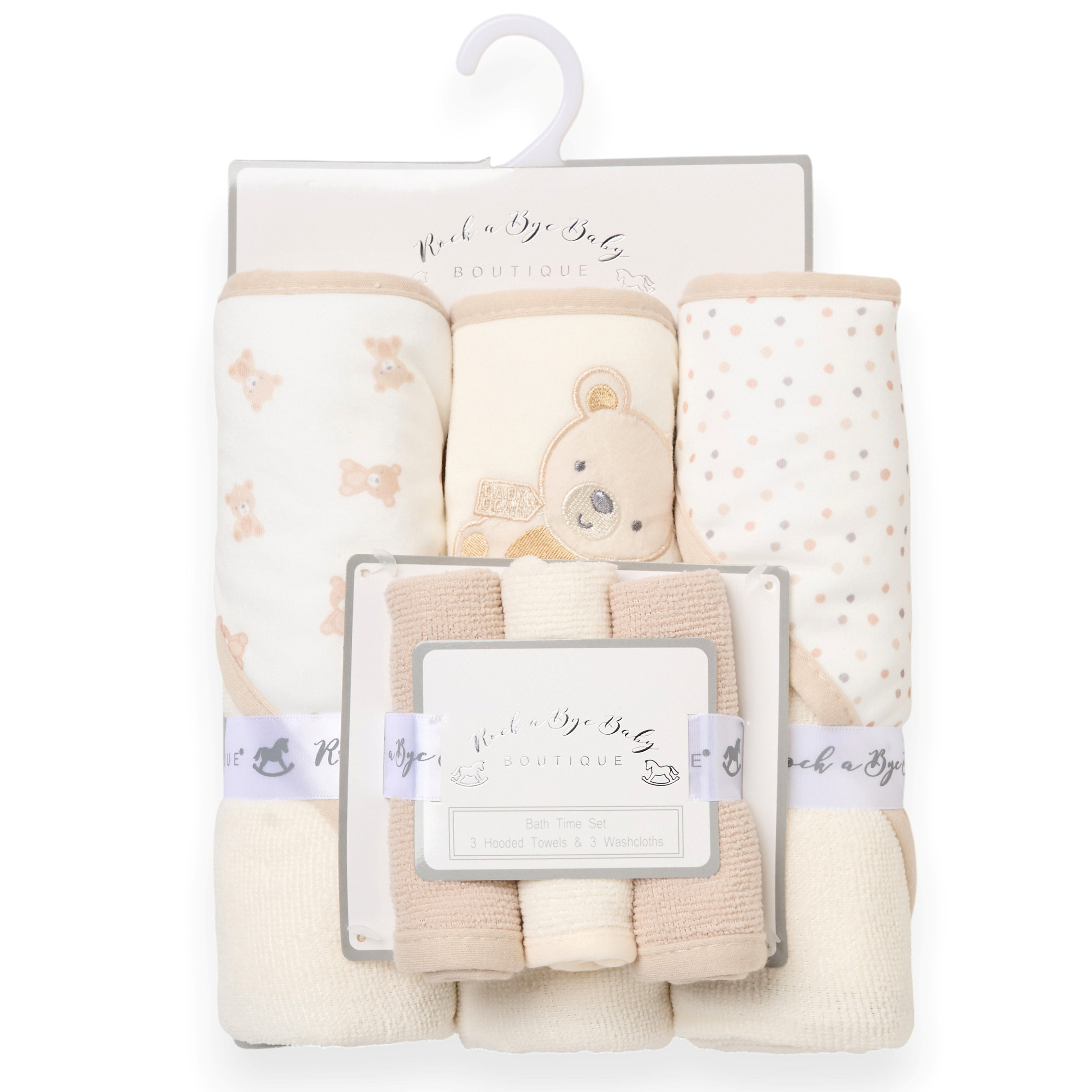 Snuggle Tots H12871 * STH12871 Hooded Towel and Wash Cloth Set "Bear"