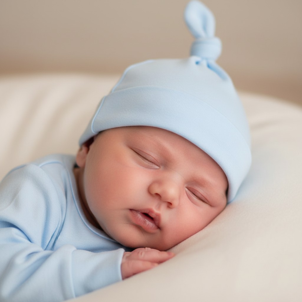 Soft Touch 4H27-B 5023797306587 STH23-B Blue "Knotty" Hat (0-6 months)