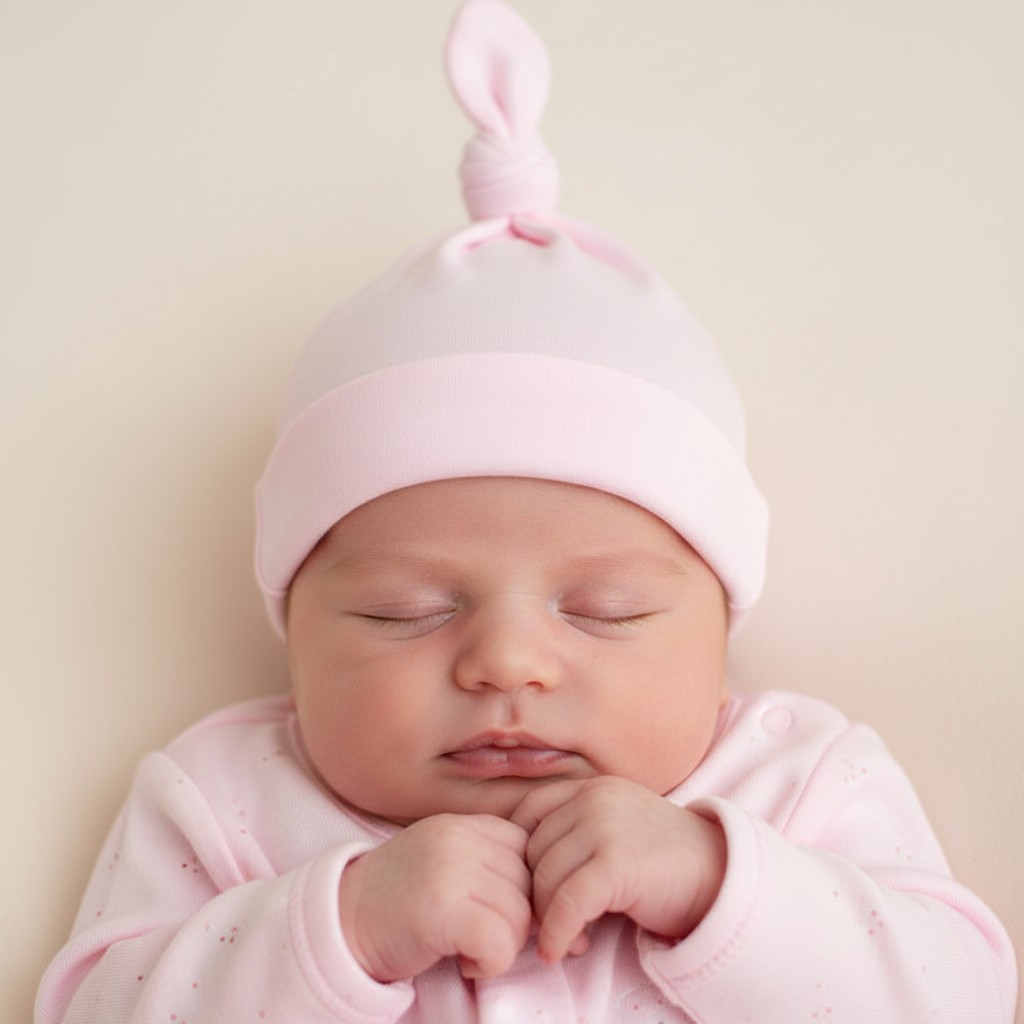 Soft Touch 4H25-P *6or12* 5023797306570 STH23-P Pink "Knotty" Hat (0-6 months)