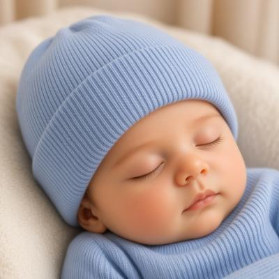 STH702-B Brushed Beanie Hat Blue (Newborn-12 months)