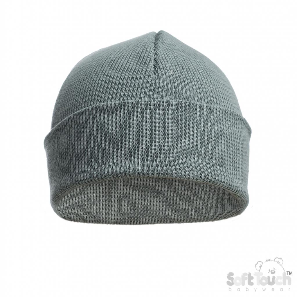 Soft Touch 4H704-C-P 5023797313820 STH704-C-SG Sage Green Cotton Beanie Hat (Newborn-12 months)