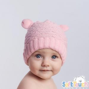 STH710-p  Pink hat with Ears (Newborn -12 months)
