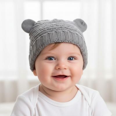 STH710G  Grey hat with Ears (Newborn -12 months)