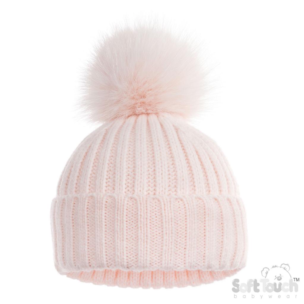 Soft Touch Zero 4H712-BP 5023797318931 STH712-BP Pink Elegance Ribbed Hat with Glitter (NB- 12 months)