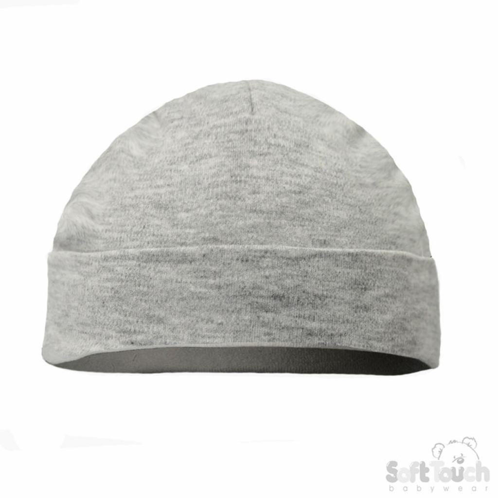 Soft Touch 4H9-G NB= 5023797316166, 0-3 =5023797316173 STH9-G Grey Infants Hats (Newborn - 3 months)