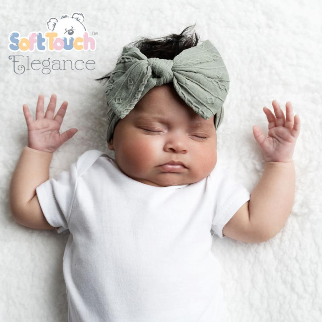 Soft Touch HB112-SG 5023797312885 STHB112-Sg Sage Green Cable Headband with Bow