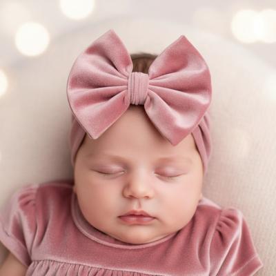 STHB114-DP Dusky Pink Velour Headband with Bow