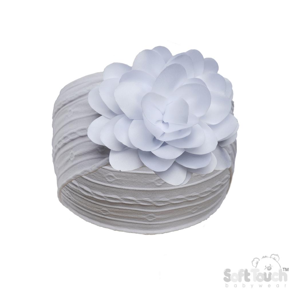 Soft Touch 4HB122-W 5023797314926 STHB122-W White Cable Headband with Large Flower