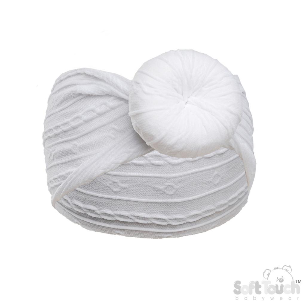 Soft Touch 4HB124-P 5023797314940 STHB124-W White Cable Headband with Turban knot