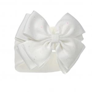 STHB92-C Cream Glitter Bow Headband