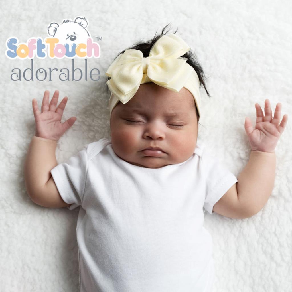 Soft Touch 4HB92-L 5023797306938 STHB92-L Lemon Yellow on Glitter Bow Headband