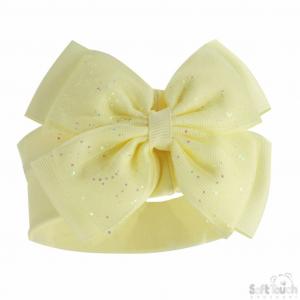 Soft Touch 4HB92-L 5023797306938 STHB92-L Lemon Yellow on Glitter Bow Headband