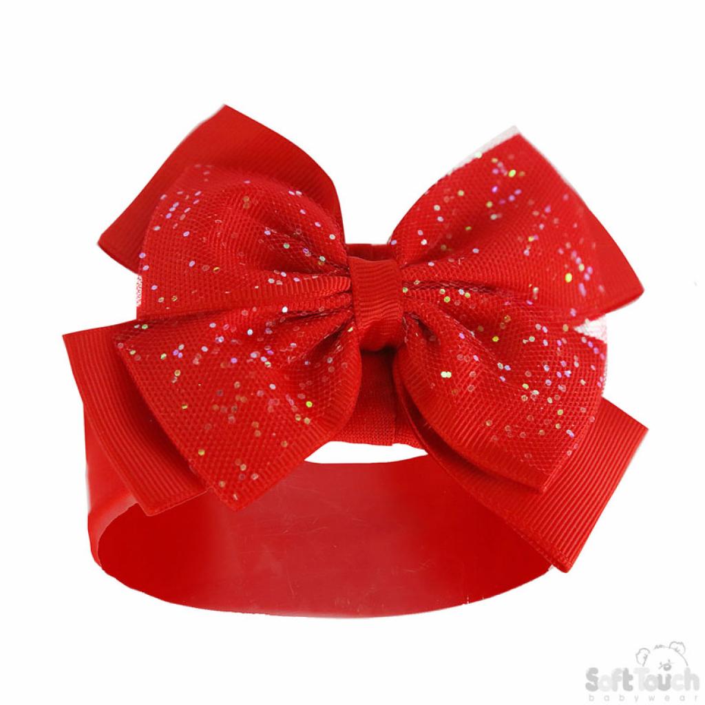 Soft Touch 4HB92-R 5023797306938 STHB92-R Red Glitter Bow Headband