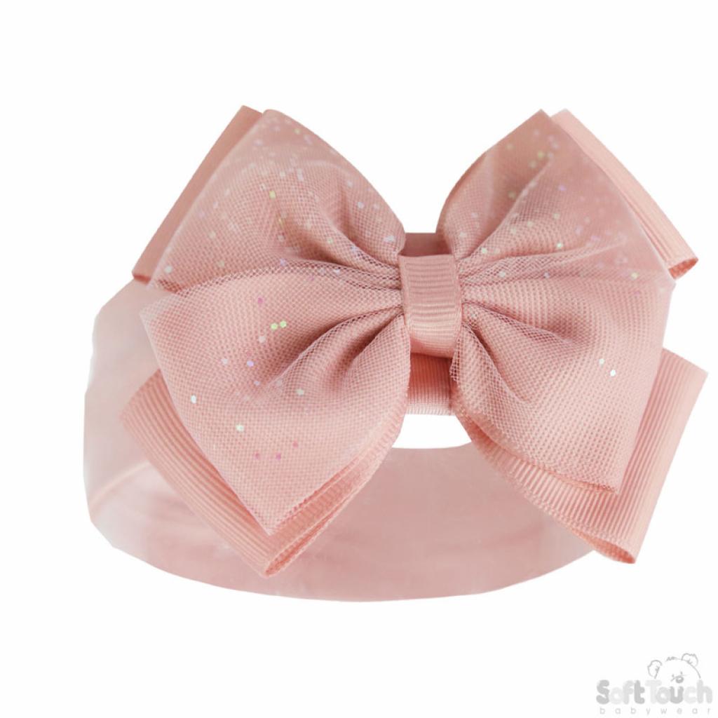 Soft Touch 4HB92-Ro 5023797306938 STHB92-Ro Rose Glitter Bow Headband