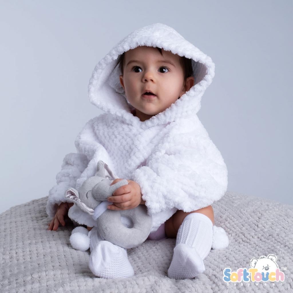 Soft Touch 4HD110-W 5023797315176 STHD110-W New Batch White Waffle Hoodies (6-36 m)