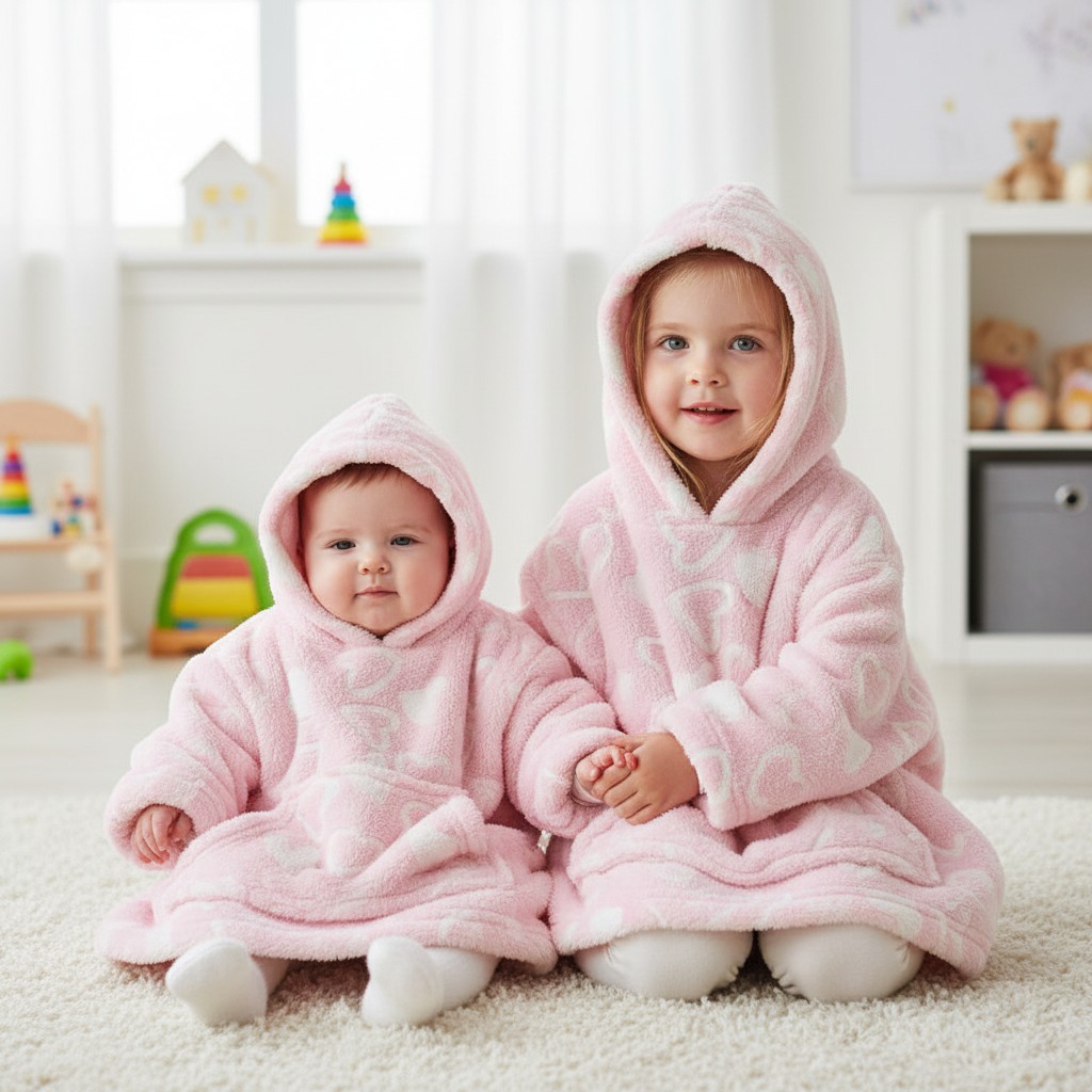 Soft Touch  5023797214438 STHD114-P Pink Heart Hoodies (6-36 months)
