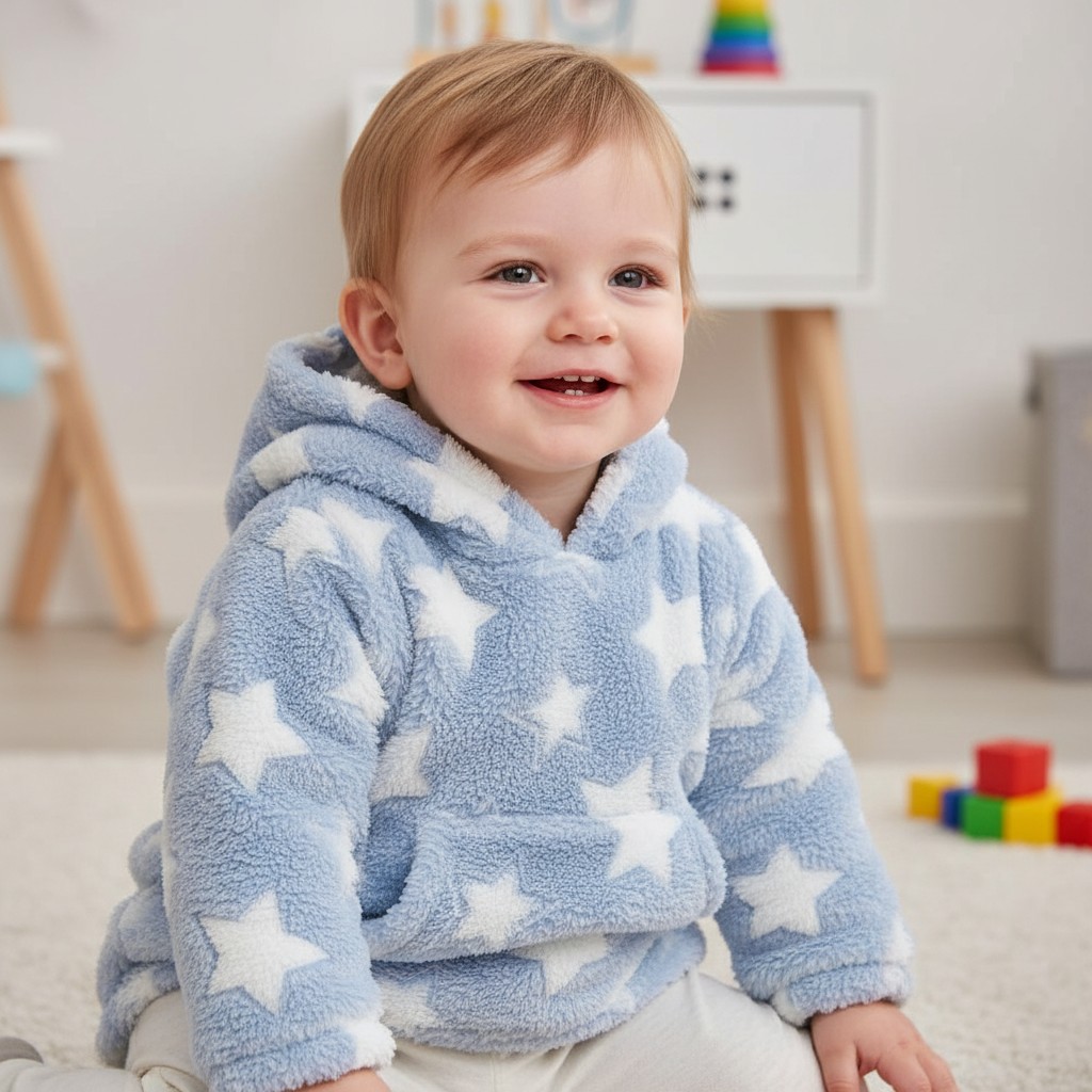 Soft Touch 5023797315718 STHD116-B Blue Star Hoodies (6-36 months)