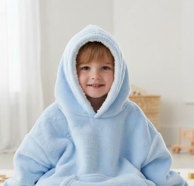 STHD305-B-2-4 Sky Vehicle Embossed Hoodies (2-4 years)