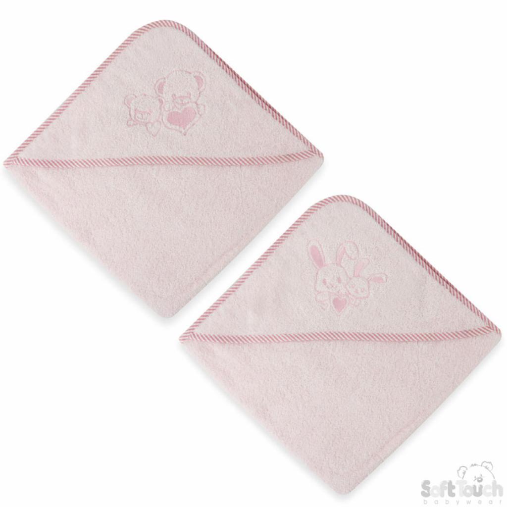 Soft Touch 4HT60-P 5023797309496 STHT60-P Pink "Puppy/Bear" Hooded Robe