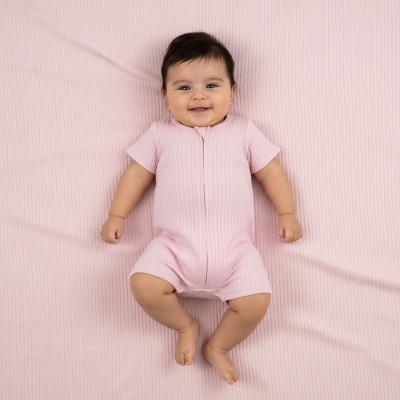 STJS4600-Dp Dusky Pink Ribbed Jumpsuit ( Newborn - 3 months)