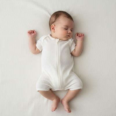STJS4600-Ma Marshmallow Ribbed Jumpsuit ( Newborn - 3 months)