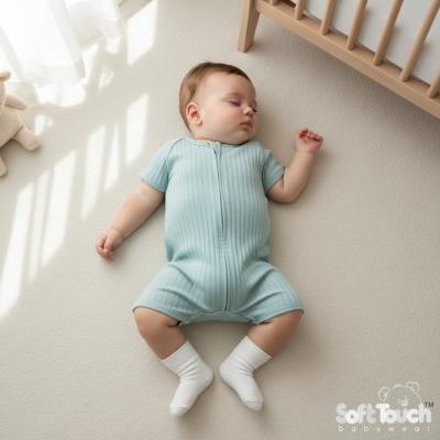 STJS4600-SG Sage Green Ribbed Jumpsuit ( Newborn - 3 months)
