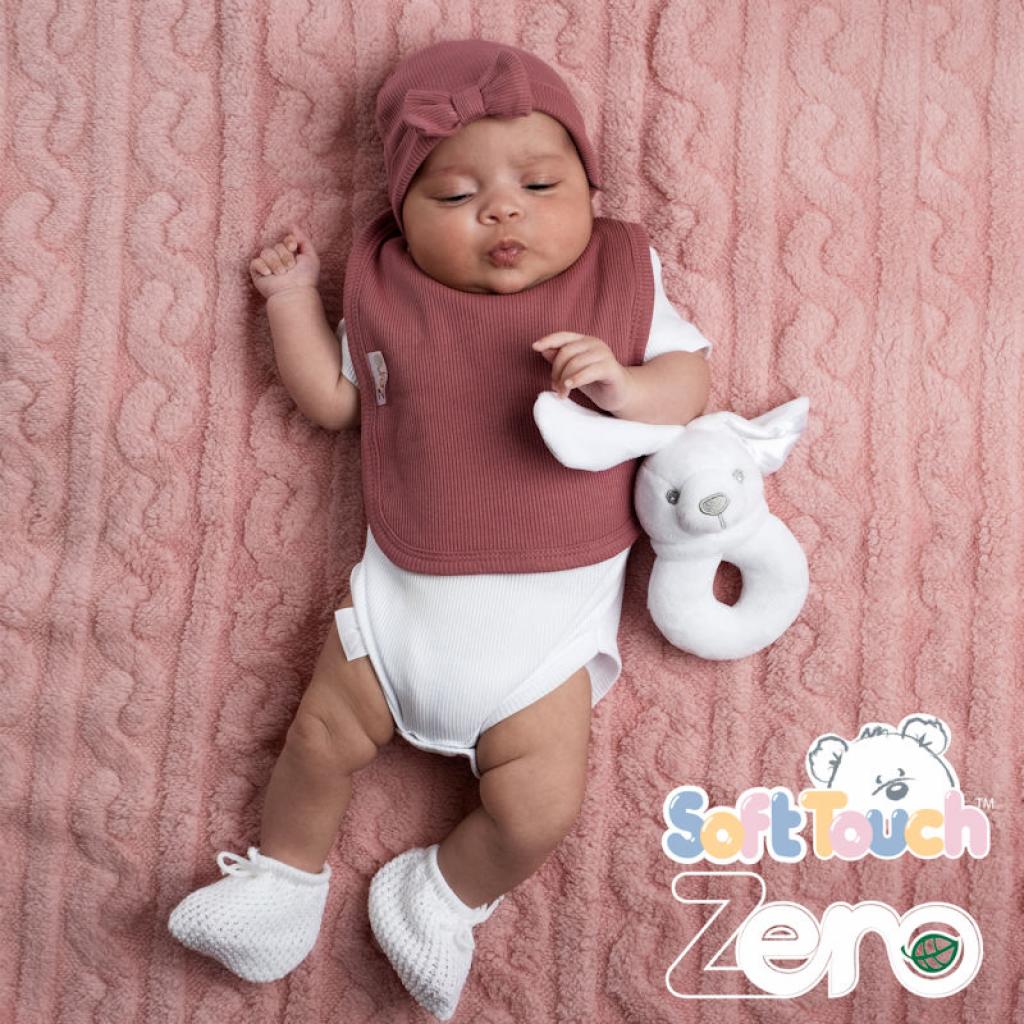 Soft Touch Zero P4500-DB * STP4500-DR Deco Rose Ribbed Velcro Bib