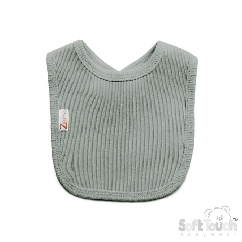 Soft Touch Zero P4500-SG * STP4500-SGr Sage Green Ribbed Velcro Bib