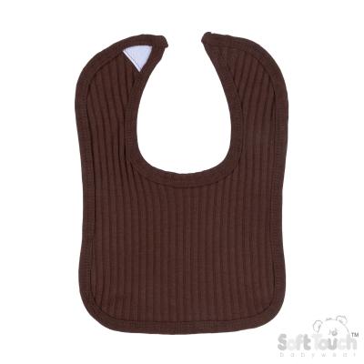 STP4600-Ch Chocolate Ribbed Velcro Bib