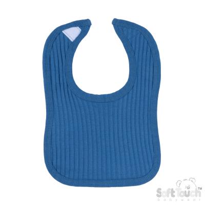 STP4600-AZ Azure Blue Ribbed Velcro Bib
