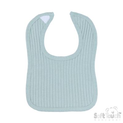 STP4600-Sg Sage Green Ribbed Velcro Bib