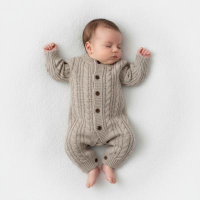 STRM16-BS  Biscuit Cable Romper  (0-12 months)